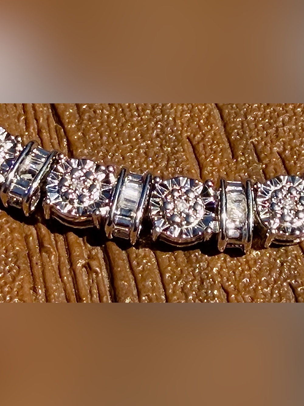 7” Fancy 14K White Gold Over Sterling Silver 0.25 CTW Diamond Tennis Bracelet - Picture 2 of 12